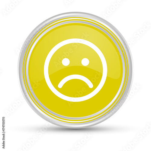 Gelber Button - Smiley - traurig