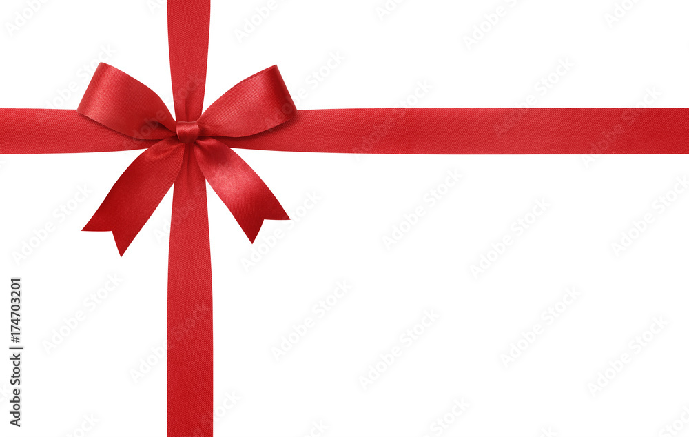 Red ribbon with bow isolated on white background. Red ribbon with bow isolated on white background.
