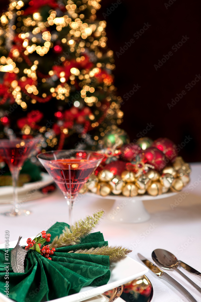 Christmas table and tree