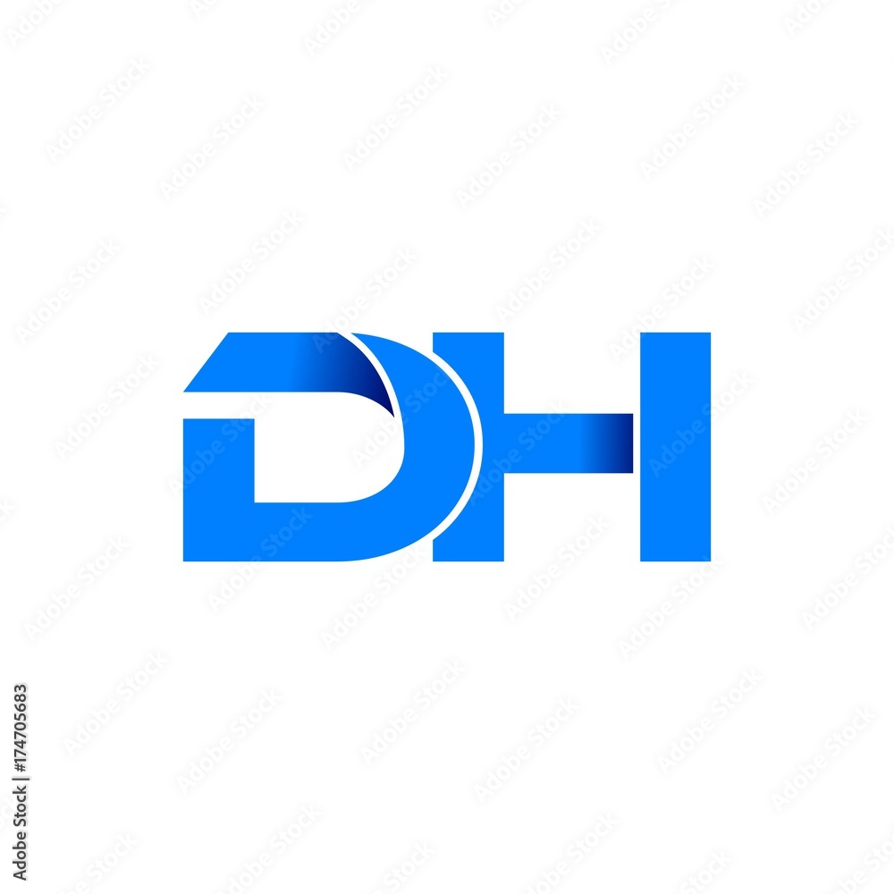 dh logo initial logo vector modern blue fold style dh logo initial logo vector modern blue fold style