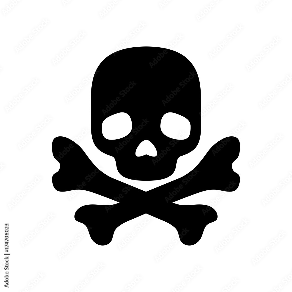 Icon of Skull and bones - vector iconic design Icon of Skull and bones - vector iconic design