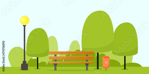 park bench with tree