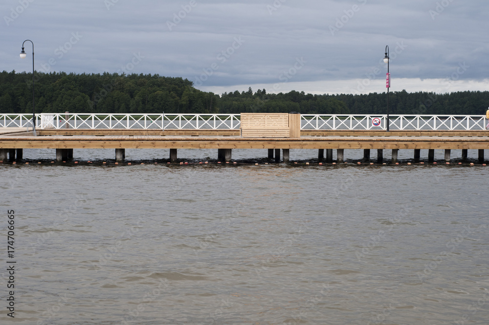 The wooden pier in Augustow, Poland
