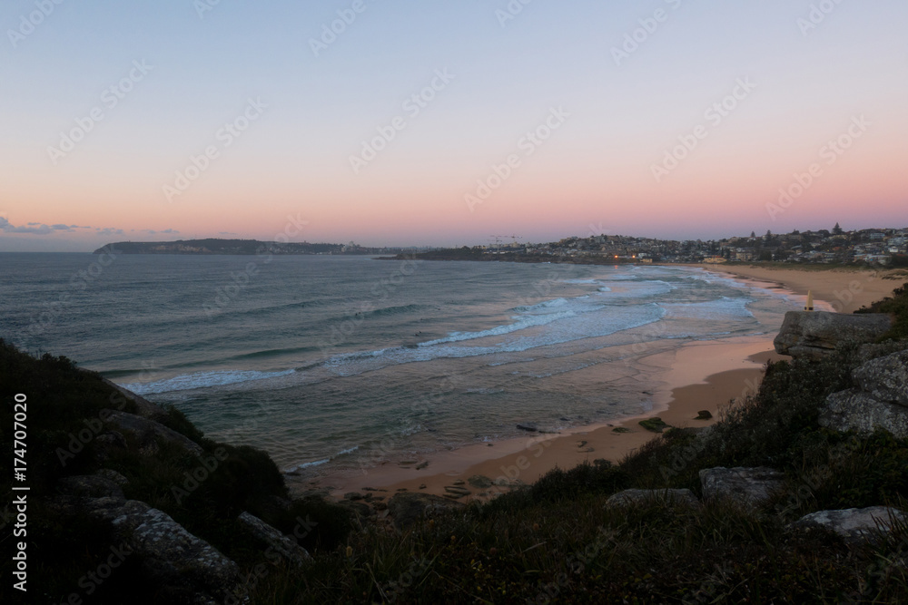 Dawn view of North Curl Curl beach, Sydney, Australia