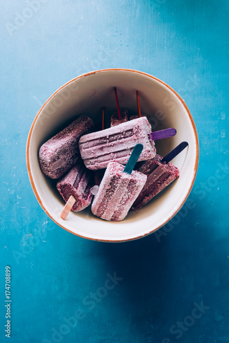 Blueberry popsicles photo