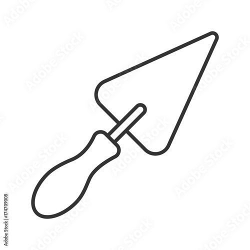 Triangular shovel linear icon