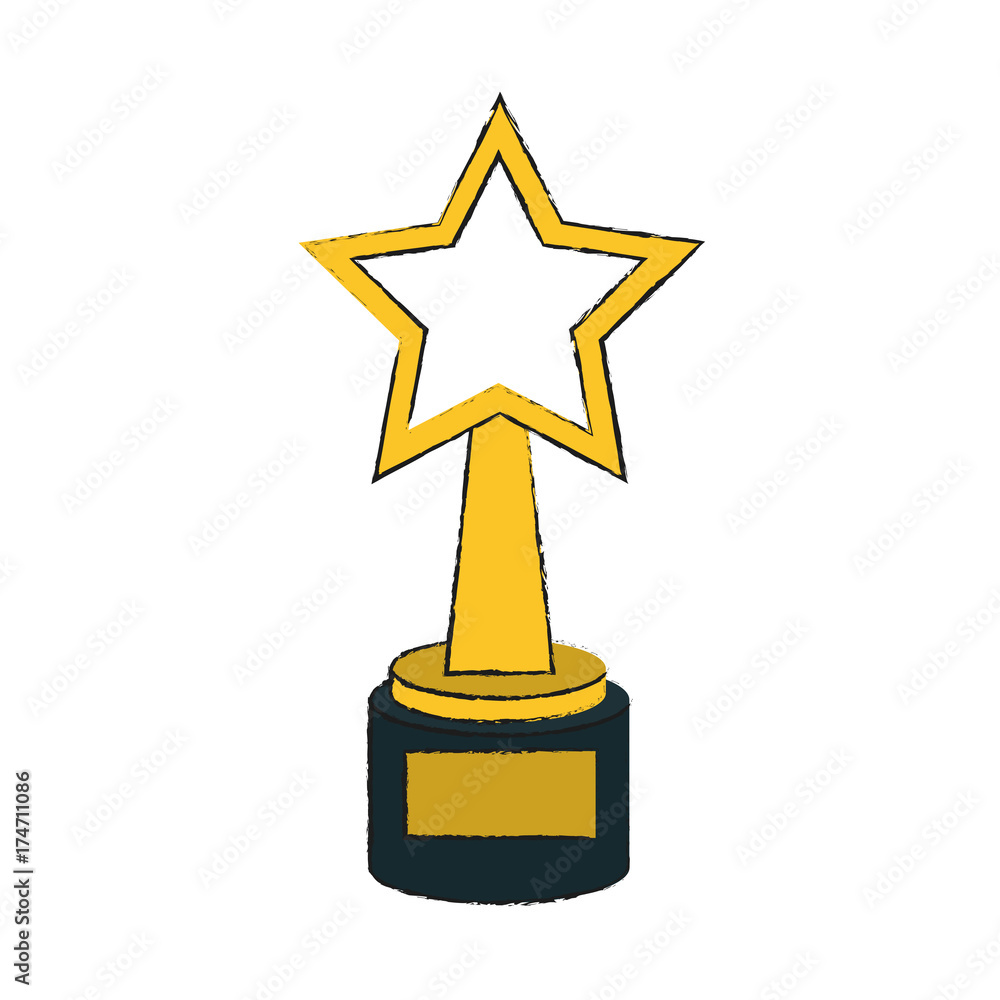 trophy star shape icon image vector illustration design trophy star shape icon image vector illustration design