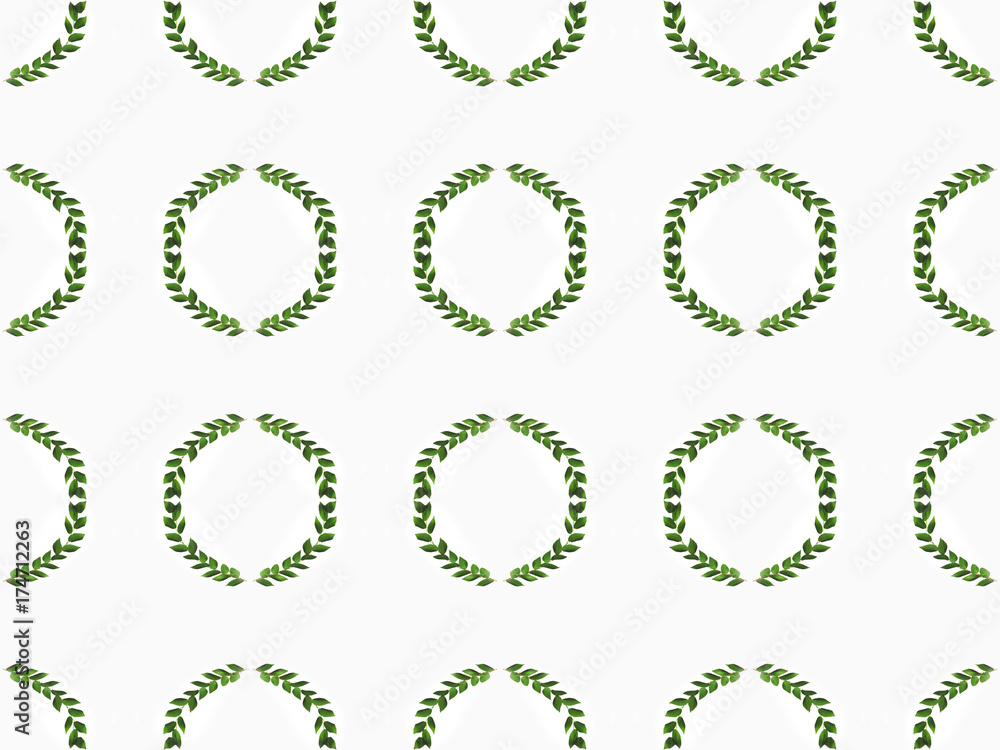 arranged green branches with leaves arranged green branches with leaves