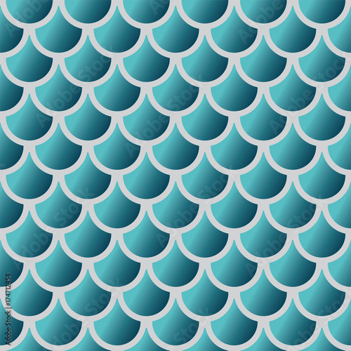 Seamless blue fish scale pattern