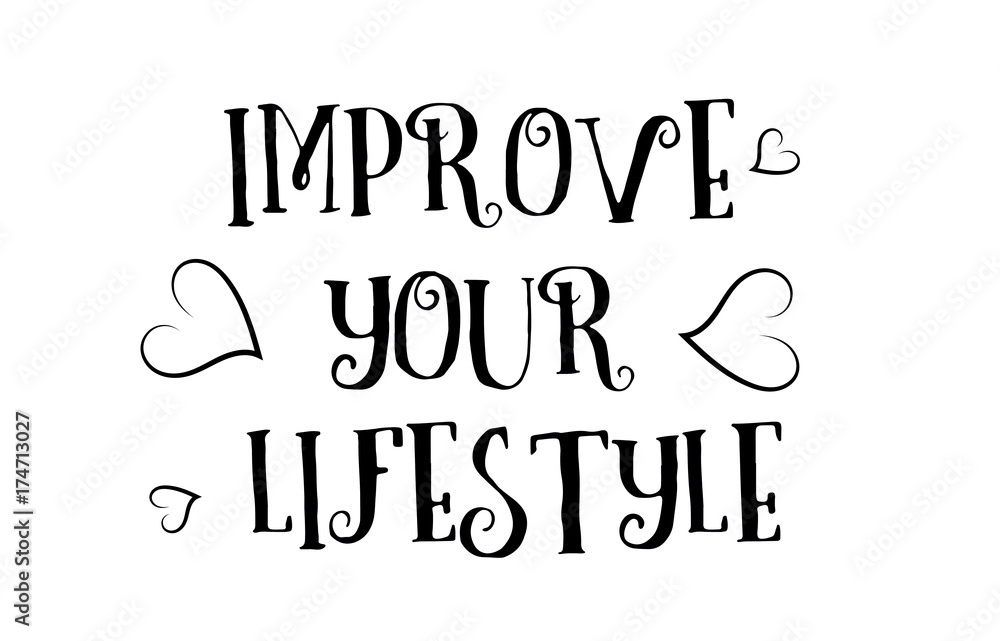 improve your lifestyle love quote logo greeting card poster design