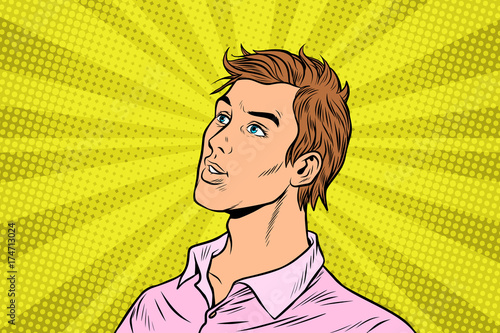 Young handsome man in pink shirt