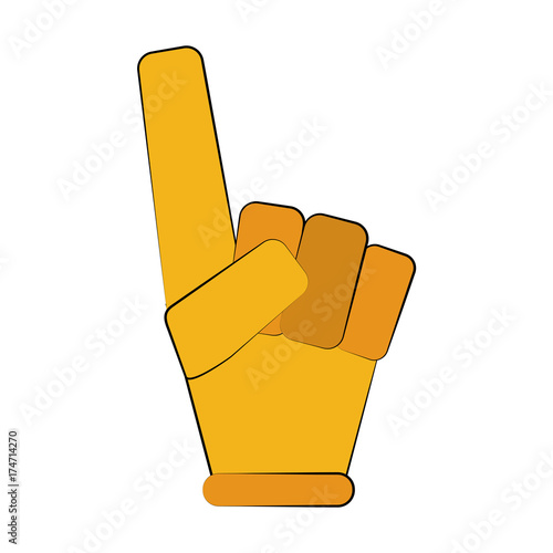 foam finger icon image vector illustration design 
