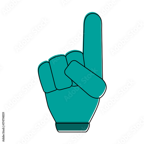 foam finger icon image vector illustration design 
