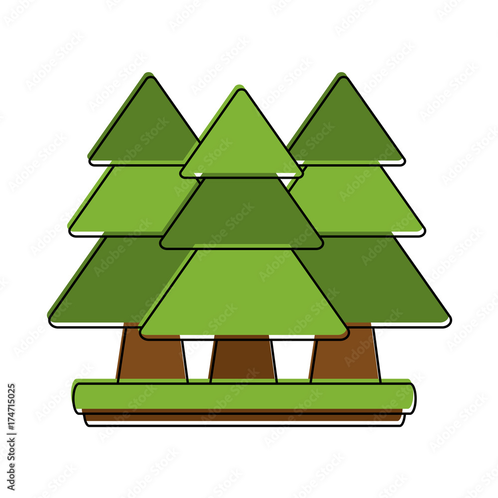 Fototapeta premium forest trees icon image vector illustration design 