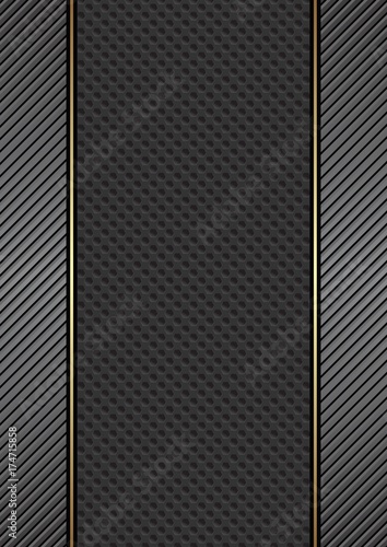 black textured background with holes and stripes