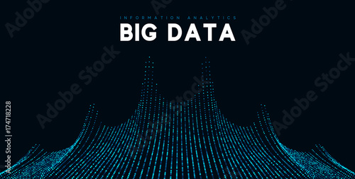 Big data visualization. Information wave technology. Futuristic abstract background of digital data