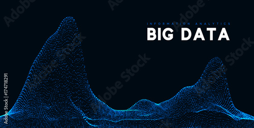 Big data visualization. Information wave technology. Futuristic abstract background of digital data
