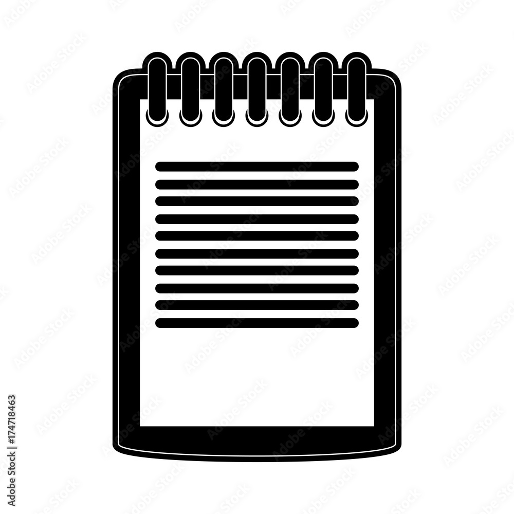 notepad with lines icon image vector illustration design black and white notepad with lines icon image vector illustration design black and white