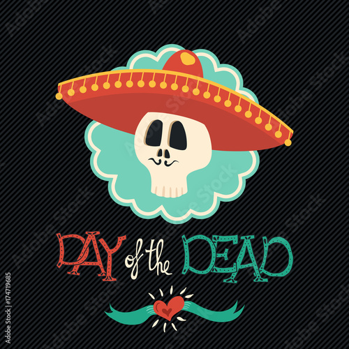 Day of the dead mexican mariachi hat sugar skull