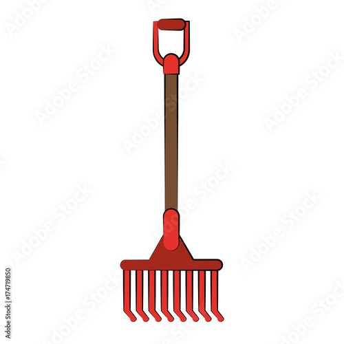 rake tool icon image vector illustration design 