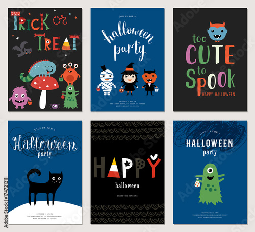 Kids Halloween Cards. 