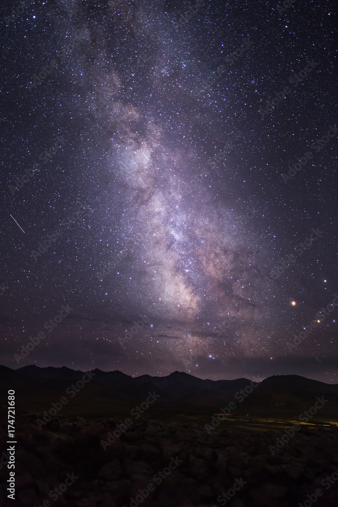 Milkyway Galaxy above Song Kul Lake in Kyrgyzstan
