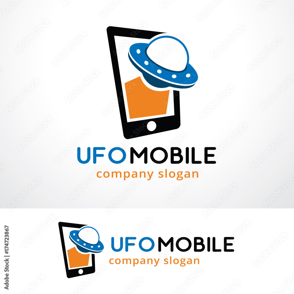UFO Mobile Logo Template Design Vector, Emblem, Design Concept