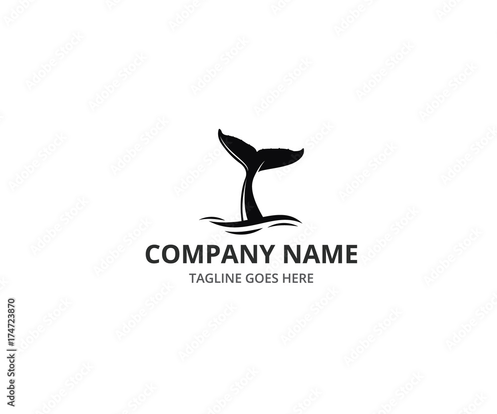 Naklejka premium Whale Tail Logo