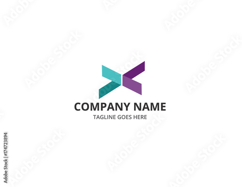 Fold X Letter Logo