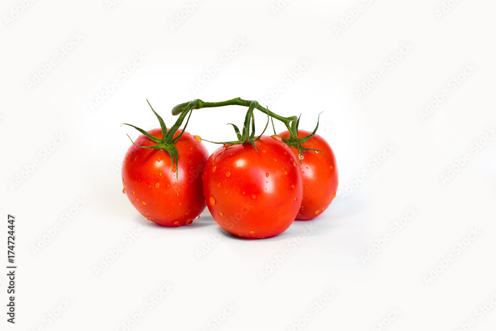 juicy tomatoes on a white background juicy tomatoes on a white background