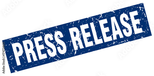 square grunge blue press release stamp