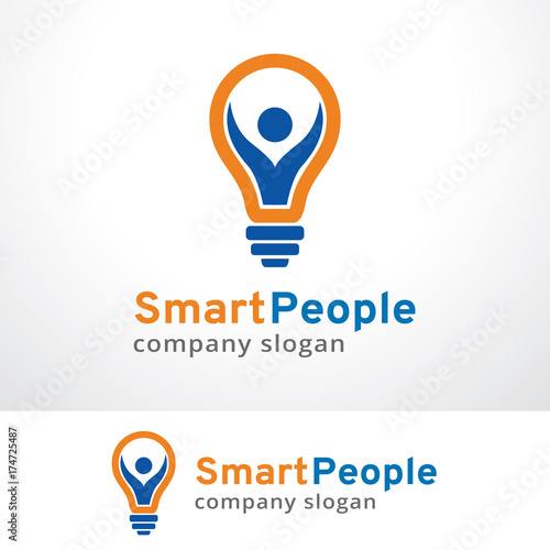 Smart People Logo Template Design Vector, Emblem, Design Concept, Creative Symbol, Icon