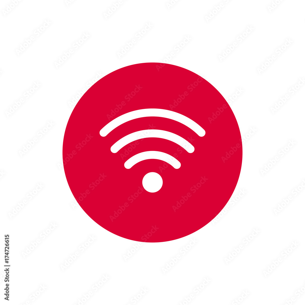 Round icon with WiFi sign. Round icon with WiFi sign.