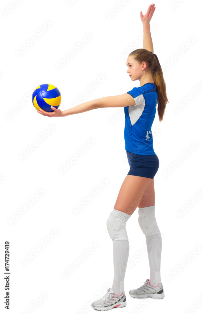 Woman voleyball player isolated