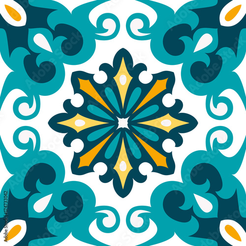 Oriental traditional ornament,Mediterranean seamless pattern, tile design, vector illustration.