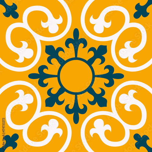 Oriental traditional ornament,Mediterranean seamless pattern, tile design, vector illustration.