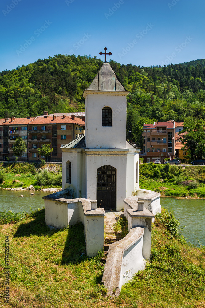 Naklejka premium Prijepolje, Serbia August 03, 2017: Old Catholic Church in Prijepolje, Serbia