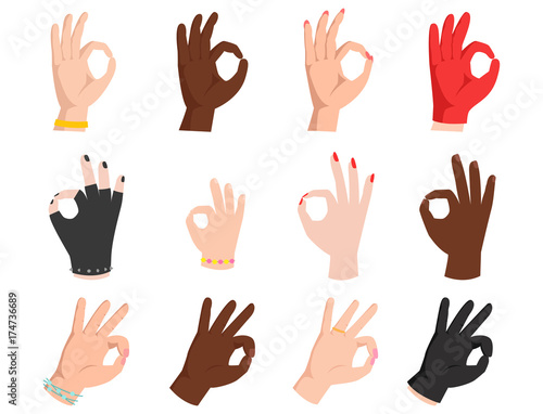 Ok hands success gesture okey yes agreement signal business human agree best approval vector.