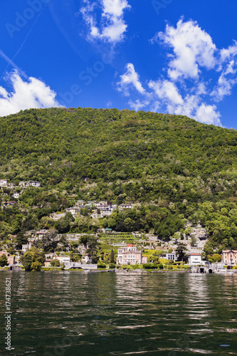 View at town Carate on Como Lake in Italy