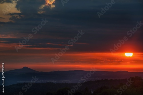 Sunset above highland. Czech republic. © slunicko24
