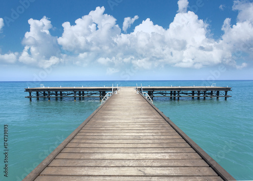 Perspective view of a wooden pier