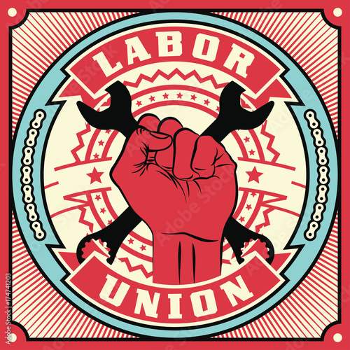 Trade Union conceptual retro illustration photo