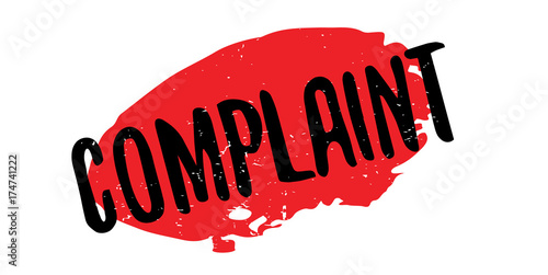 Complaint rubber stamp. Grunge design with dust scratches. Effects can be easily removed for a clean, crisp look. Color is easily changed.