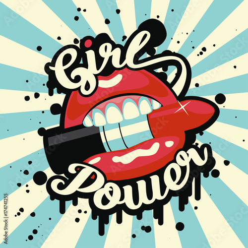 Feminism slogan with street lettering Girl Power