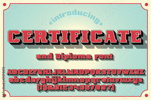 Sertificate and diploma font