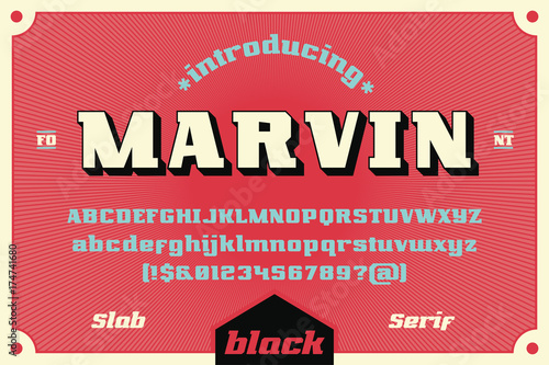 Slab serif retro typeface photo