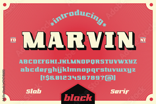 Slab serif retro typeface