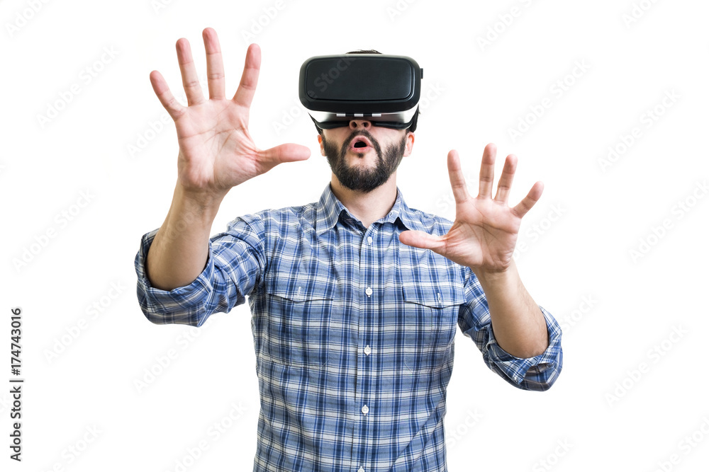 Man with vr goggles Man with vr goggles