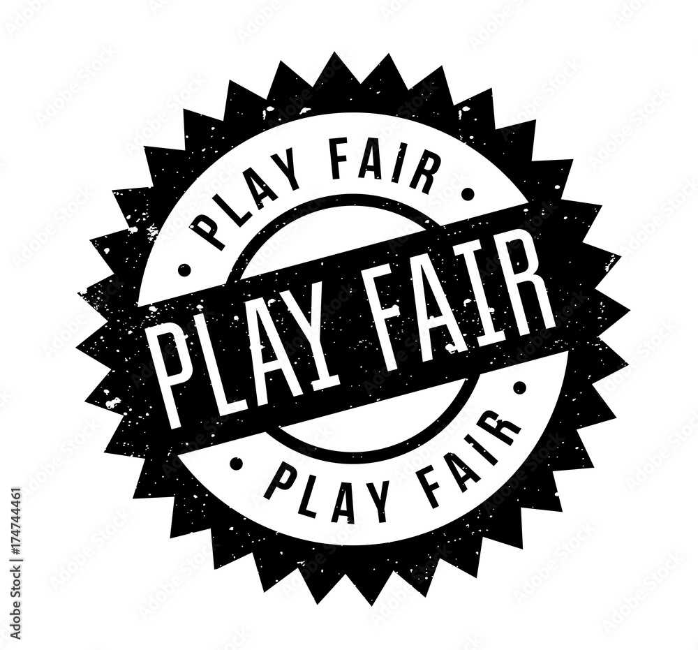 Obraz premium Play Fair rubber stamp. Grunge design with dust scratches. Effects can be easily removed for a clean, crisp look. Color is easily changed.