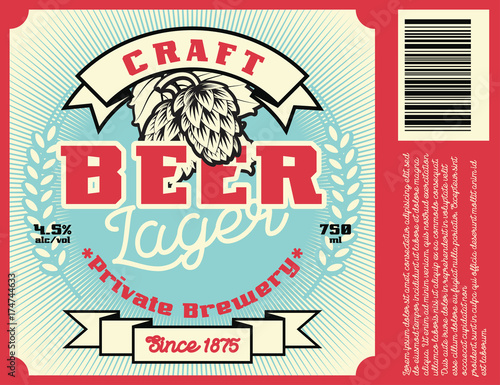 Vintage frame design for beer label © Andriy Dykun